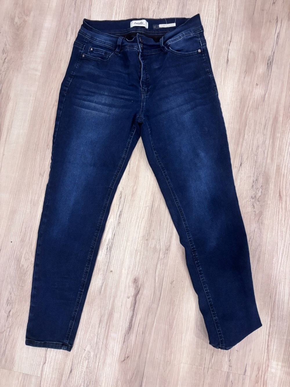 Angels Forever Young Curvy Skinny Dark Blue Jeans Size 12 Stretch